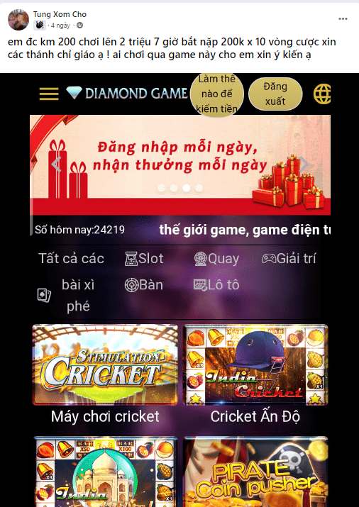 Nhà cái Diamond Game đưa ra điều khoản vô lý cho người chơi