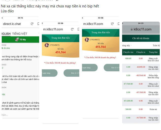 Bài phốt trang cược KC88 lừa đảo kèm bằng chứng cụ thể 
